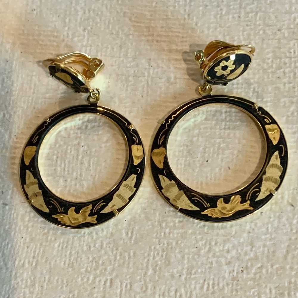 Vintage damascene earrings/Spain